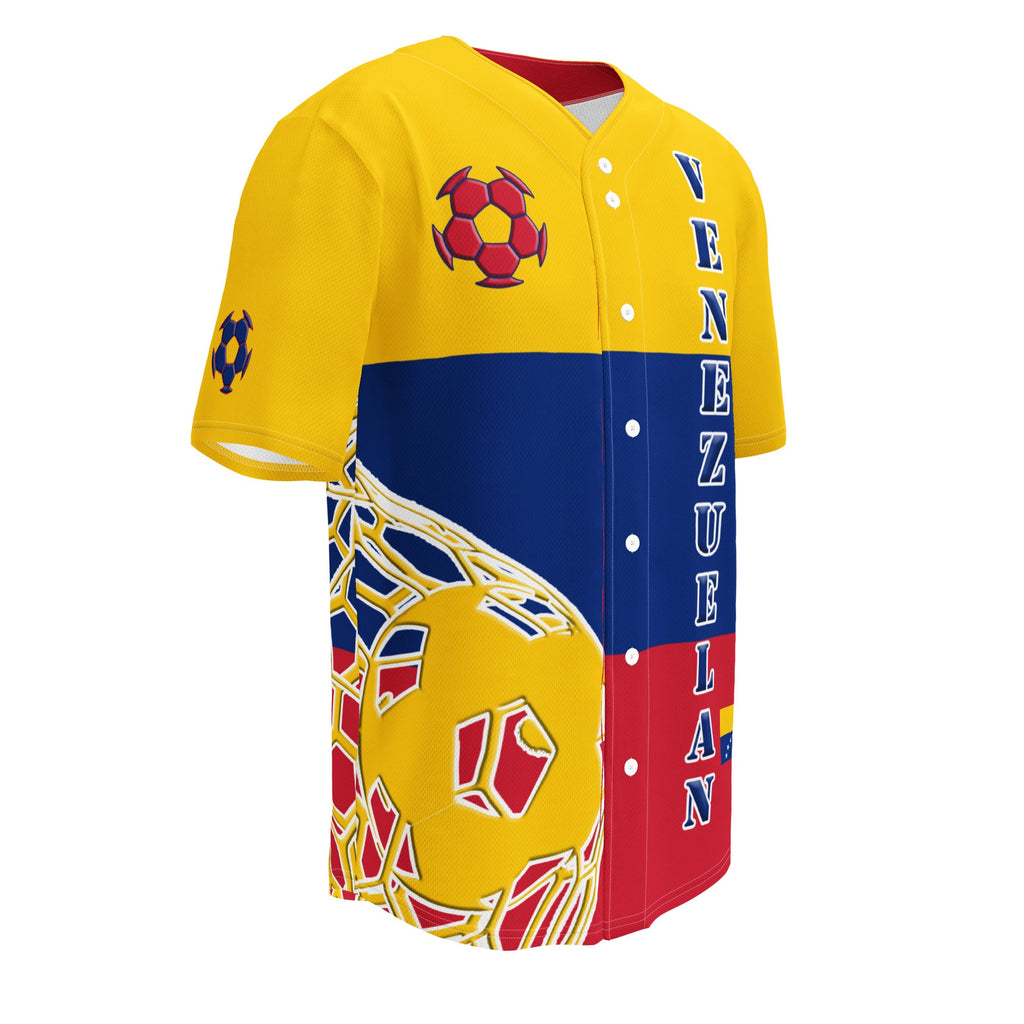 Venezuela Football Themed Button-Down Sport Jersey - Conscious Apparel Store