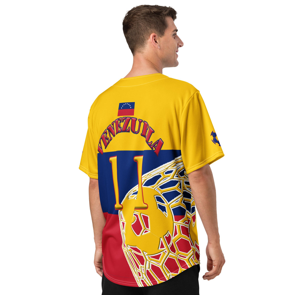 Venezuela Football Themed Button-Down Sport Jersey - Conscious Apparel Store