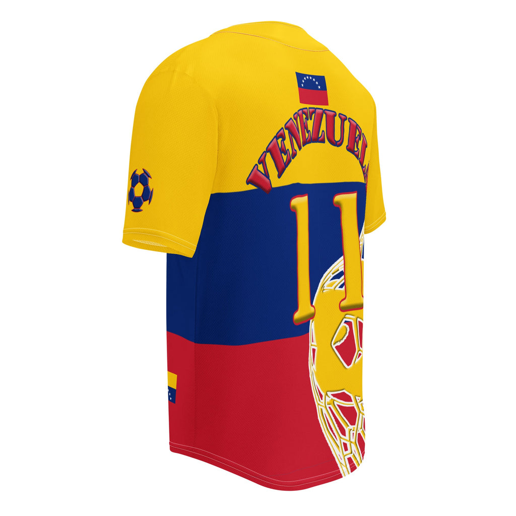 Venezuela Football Themed Button-Down Sport Jersey - Conscious Apparel Store