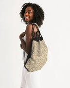 White Hieroglyphics Canvas Drawstring Bag - Conscious Apparel Store