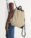 White Hieroglyphics Canvas Drawstring Bag - Conscious Apparel Store