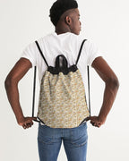 White Hieroglyphics Canvas Drawstring Bag - Conscious Apparel Store