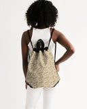 White Hieroglyphics Canvas Drawstring Bag - Conscious Apparel Store