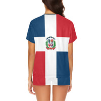 Dominican Republic Flag Women's Short Pajama Set