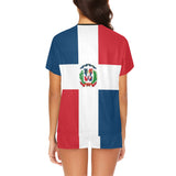 Dominican Republic Flag Women's Short Pajama Set