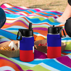 Haiti Flag Kids Water Bottle with Straw Lid (12 oz)