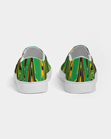 Jamaica Flag Splash-Camo Women's Slip-On Canvas Shoe - Conscious Apparel Store