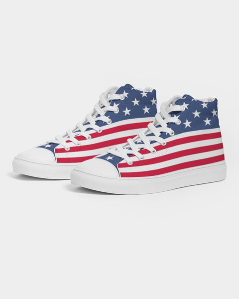 American Flag Men's Hightop Canvas Sneakers - Conscious Apparel Store