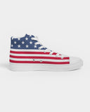 American Flag Women's Hightop Canvas Sneakers - Conscious Apparel Store