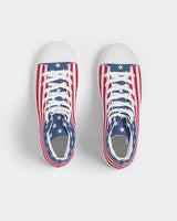 American Flag Women's Hightop Canvas Sneakers - Conscious Apparel Store