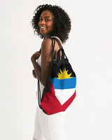 Antigua & Barbuda Flag Canvas Drawstring Bag - Conscious Apparel Store