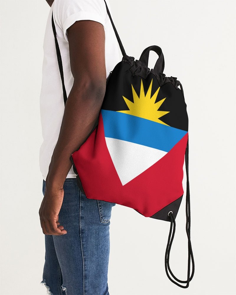 Antigua & Barbuda Flag Canvas Drawstring Bag - Conscious Apparel Store