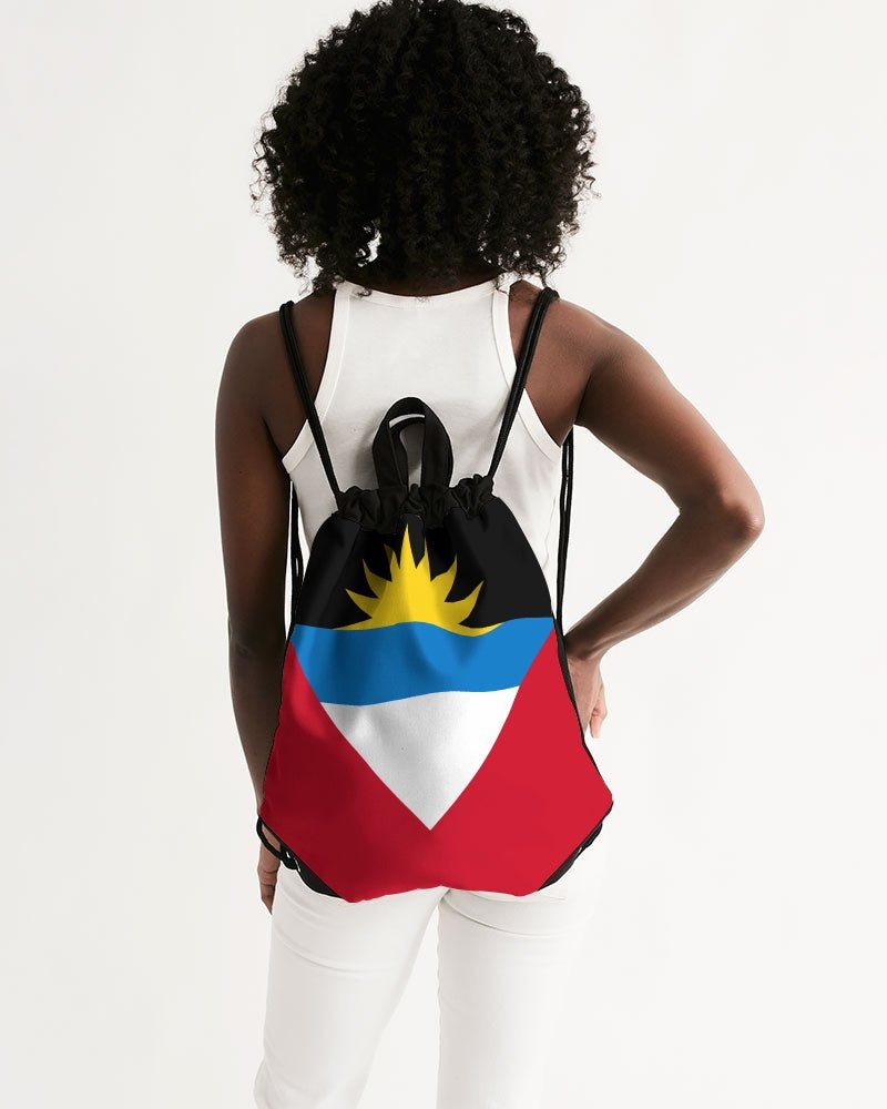 Antigua & Barbuda Flag Canvas Drawstring Bag - Conscious Apparel Store