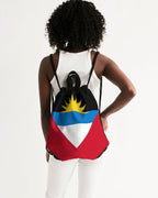Antigua & Barbuda Flag Canvas Drawstring Bag - Conscious Apparel Store