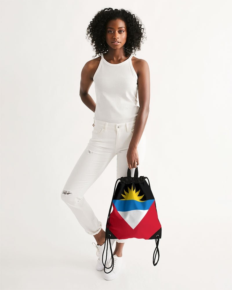 Antigua & Barbuda Flag Canvas Drawstring Bag - Conscious Apparel Store
