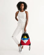 Antigua & Barbuda Flag Canvas Drawstring Bag - Conscious Apparel Store
