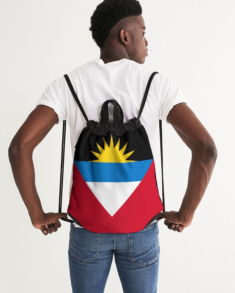 Antigua & Barbuda Flag Canvas Drawstring Bag - Conscious Apparel Store