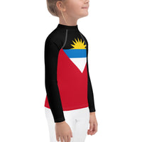 Antigua & Barbuda Flag Kids Rash Guard - Conscious Apparel Store