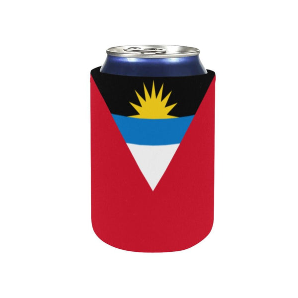 Antigua & Barbuda Flag Neoprene Can Cooler 4" x 2.7" dia. - Conscious Apparel Store