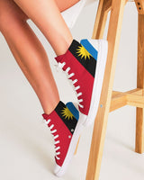 Antigua & Barbuda Flag Women's Hightop Canvas Sneakers - Conscious Apparel Store