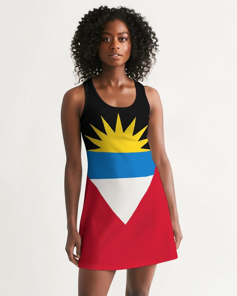 Antigua & Barbuda Flag Women's Racerback Dress - Conscious Apparel Store