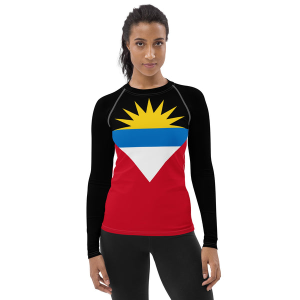 Antigua & Barbuda Flag Women's Rash Guard - Conscious Apparel Store