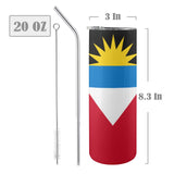 Antigua Flag 20oz Tall Skinny Tumbler with Lid and Straw - Conscious Apparel Store