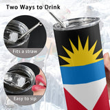 Antigua Flag 20oz Tall Skinny Tumbler with Lid and Straw - Conscious Apparel Store