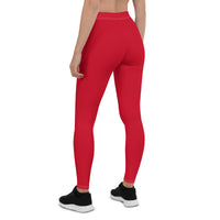 Antigua Red Leggings - Conscious Apparel Store