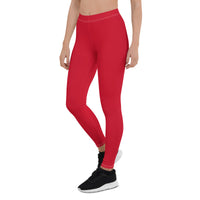 Antigua Red Leggings - Conscious Apparel Store