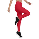 Antigua Red Leggings - Conscious Apparel Store