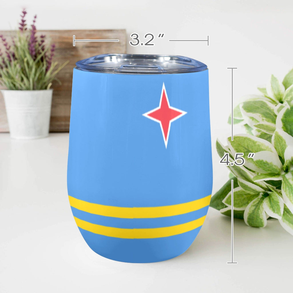 Aruba Flag 12oz Wine Tumbler - Conscious Apparel Store