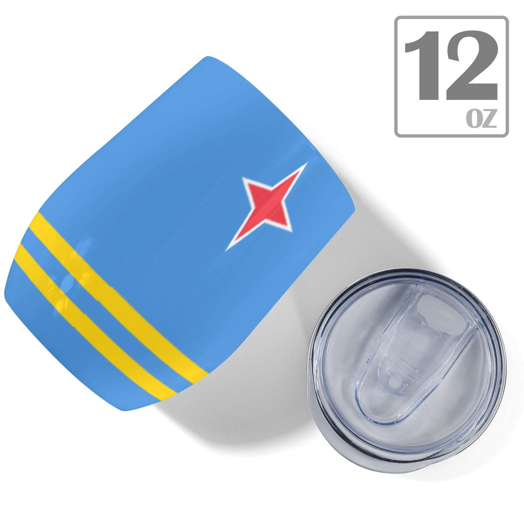 Aruba Flag 12oz Wine Tumbler - Conscious Apparel Store