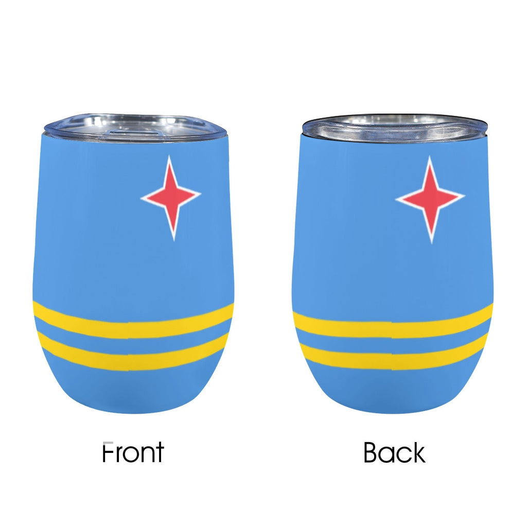 Aruba Flag 12oz Wine Tumbler - Conscious Apparel Store
