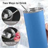 Aruba Flag 20oz Tall Skinny Tumbler with Lid and Straw - Conscious Apparel Store