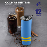 Aruba Flag 20oz Tall Skinny Tumbler with Lid and Straw - Conscious Apparel Store