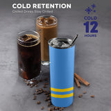 Aruba Flag 20oz Tall Skinny Tumbler with Lid and Straw - Conscious Apparel Store