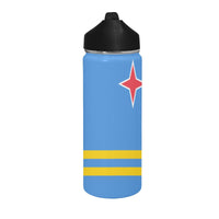 Aruba Flag Insulated Water Bottle with Straw Lid (18 oz) - Conscious Apparel Store