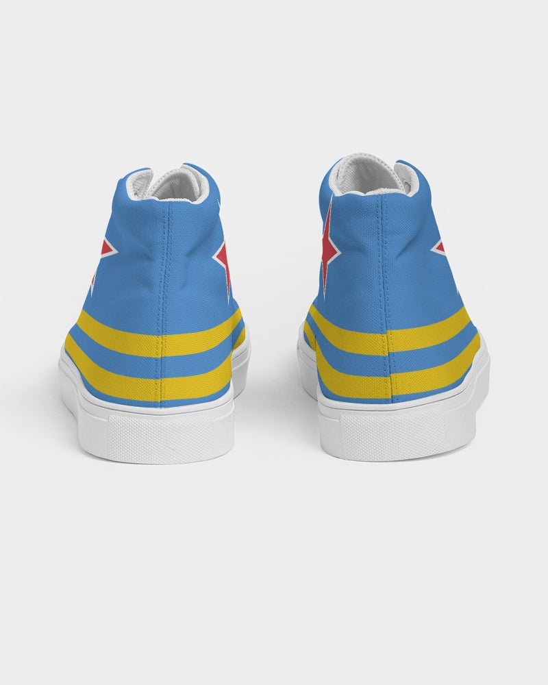 Aruba Flag Men's Hightop Canvas Shoe - Conscious Apparel Store