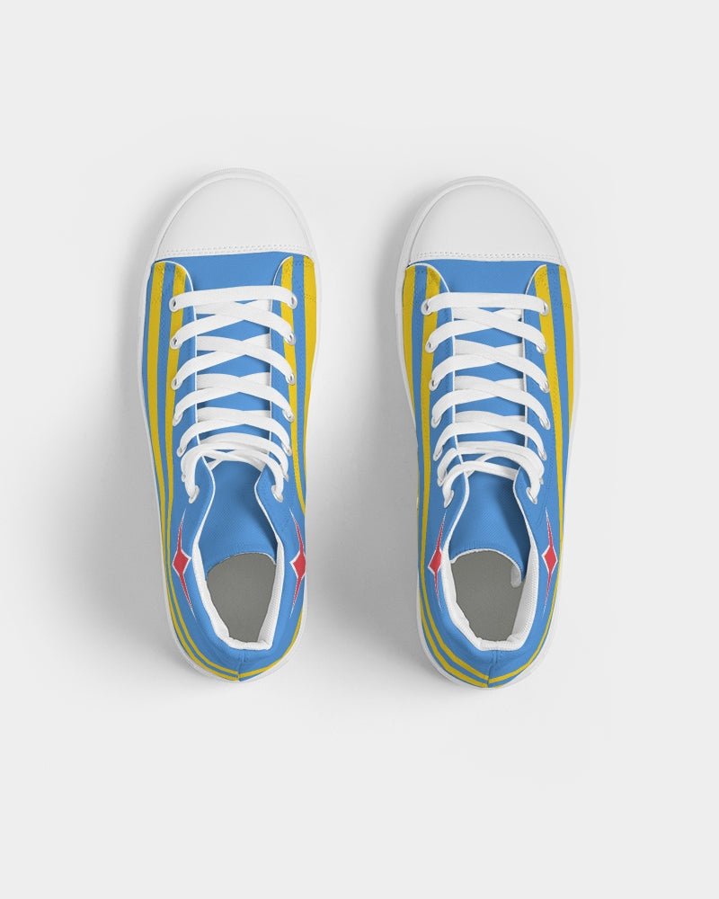 Aruba Flag Men's Hightop Canvas Shoe - Conscious Apparel Store