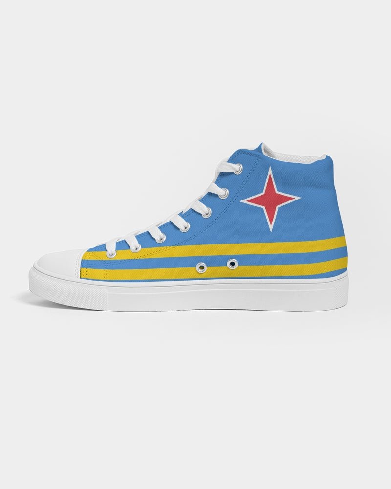 Aruba Flag Men's Hightop Canvas Shoe - Conscious Apparel Store