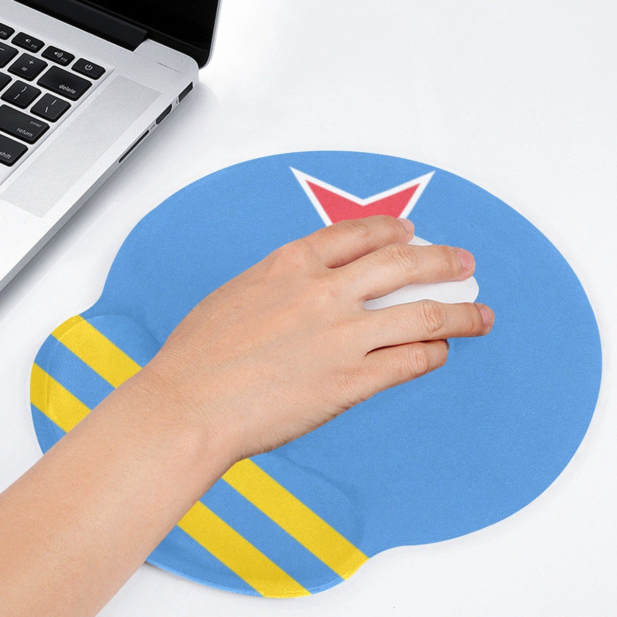 Aruba Flag Mouse Pad with Wrist Rest Support - Conscious Apparel Store