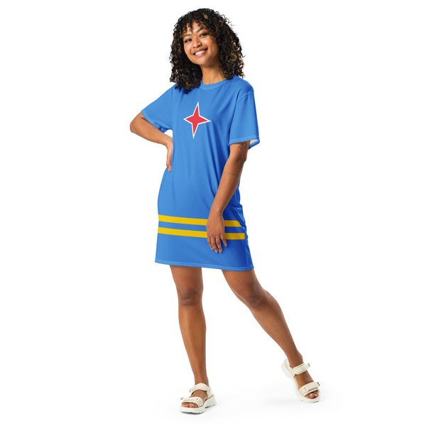 Aruba Flag T-shirt dress - Conscious Apparel Store