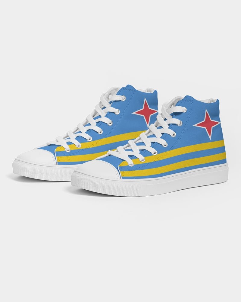 Aruba Flag Women's Hightop Canvas Shoe - Conscious Apparel Store