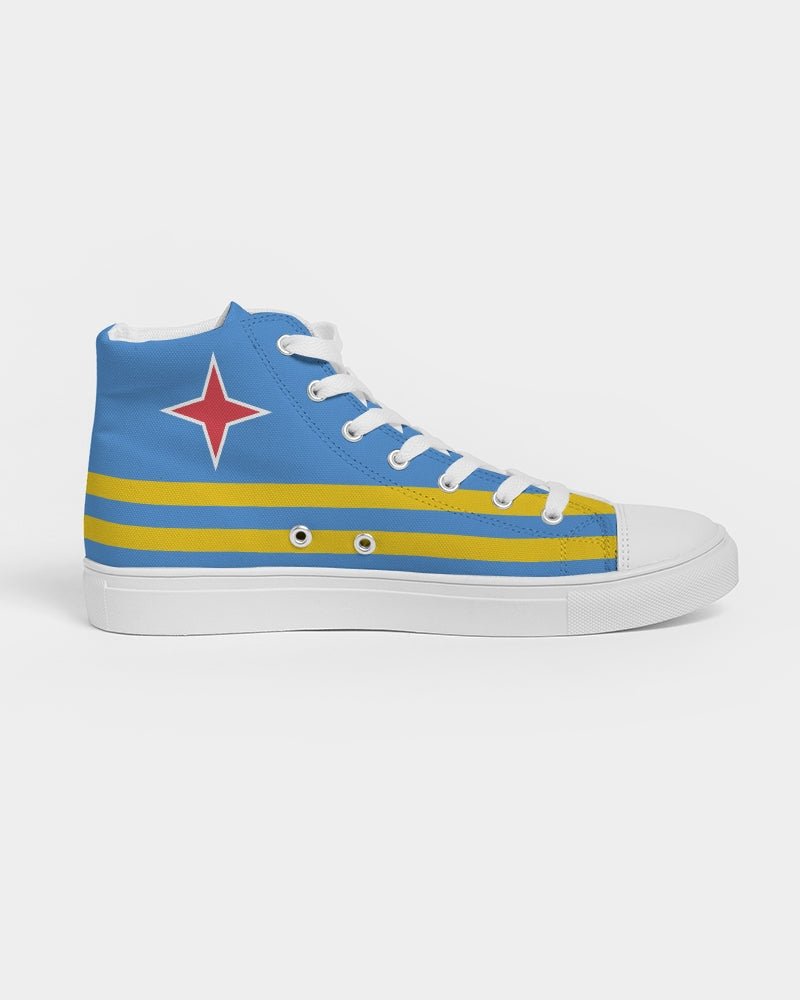 Aruba Flag Women's Hightop Canvas Shoe - Conscious Apparel Store