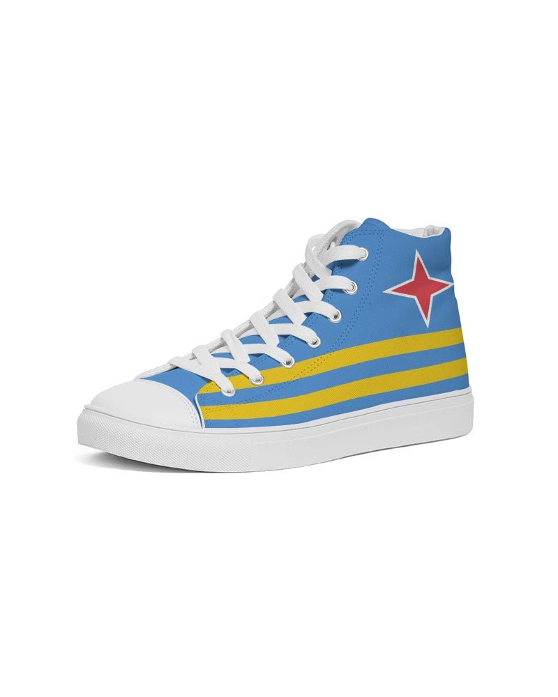 Aruba Flag Women's Hightop Canvas Shoe - Conscious Apparel Store