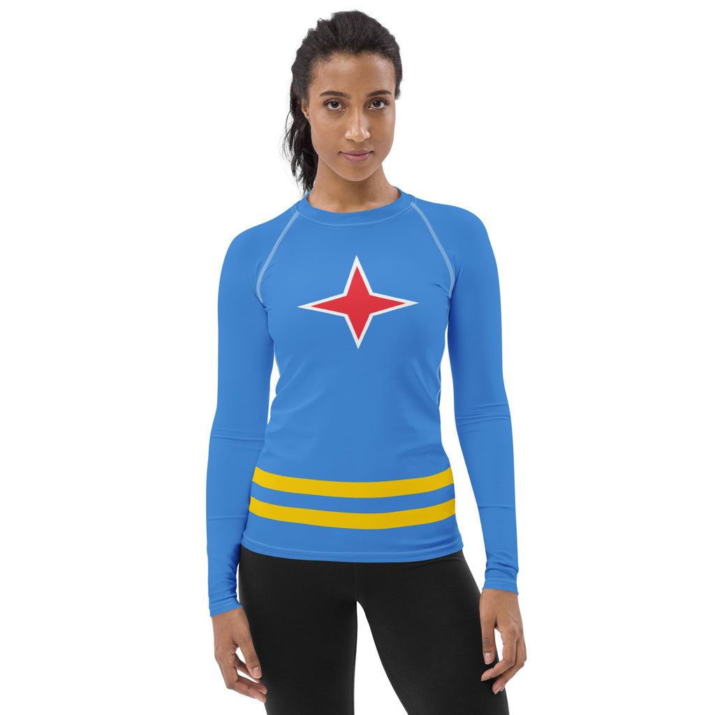 Aruba Flag Women's Rash Guard - Conscious Apparel Store