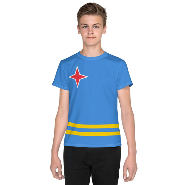 Aruba Flag Youth crew neck t-shirt - Conscious Apparel Store
