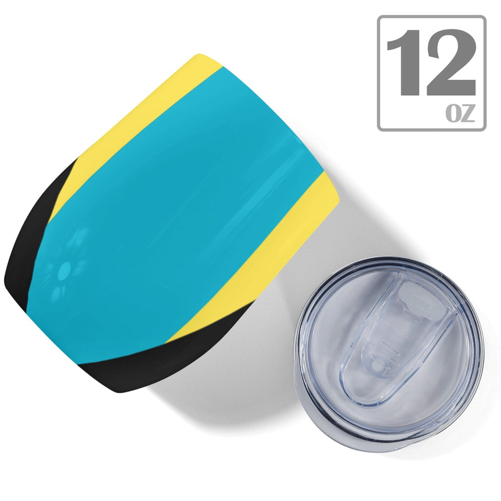 Bahamas Flag 12oz Wine Tumbler - Conscious Apparel Store