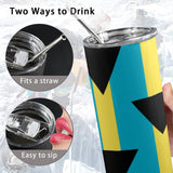 Bahamas Flag 20oz Tall Skinny Tumbler with Lid and Straw - Conscious Apparel Store